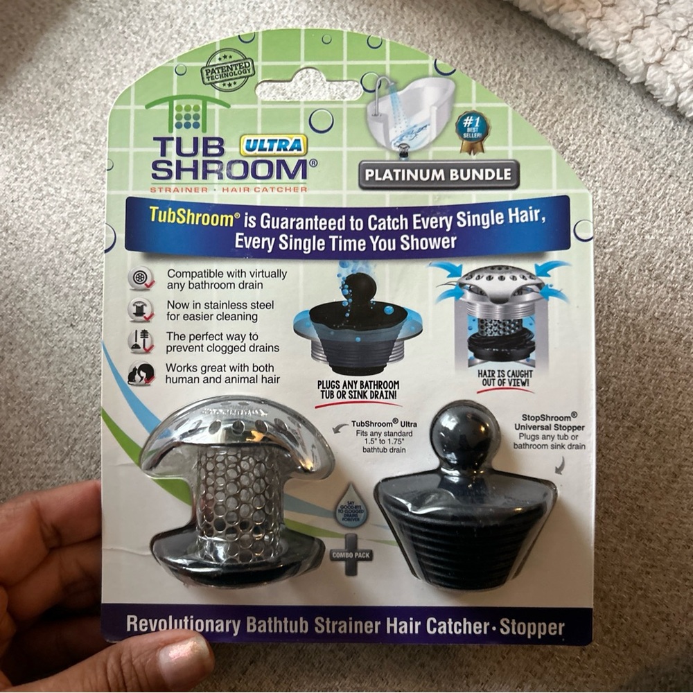 *Bundle Item 50% off* TubShroom Bath Tub Drain Protector Hair Catcher Stainless